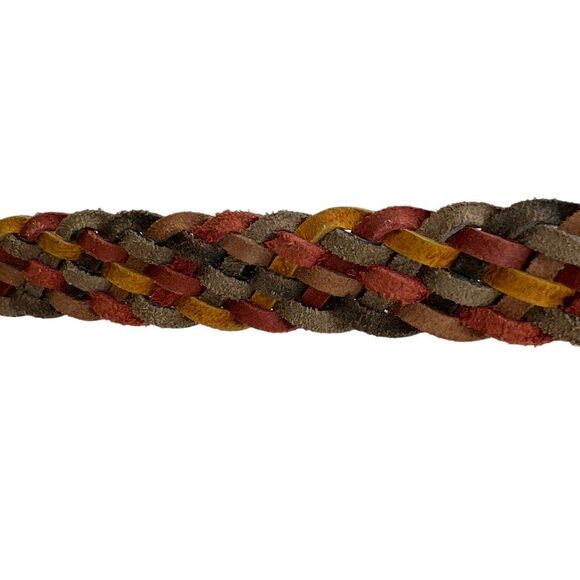 Vintage Genuine Leather Braided Multi Color Belt Size ML main image 4